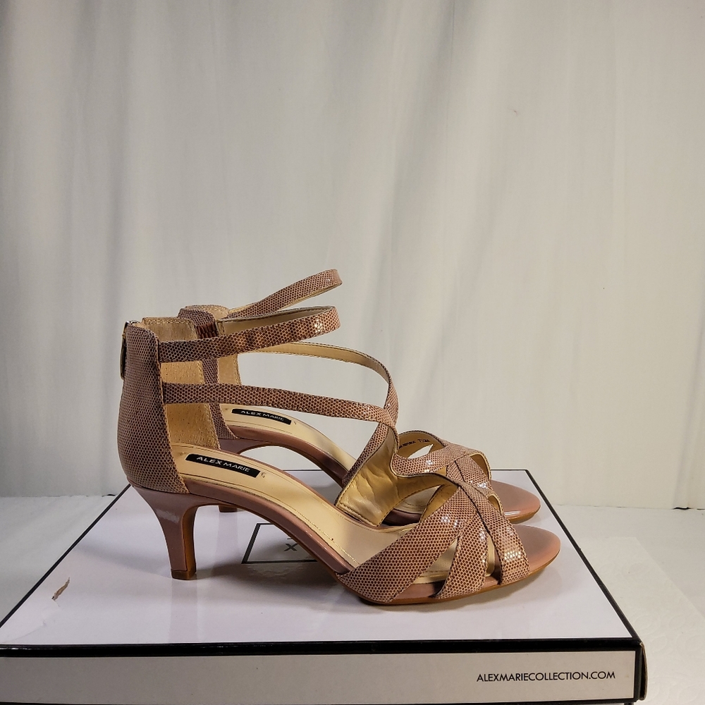 Alex Marie Black Ankle Strap Heels size 7.5M
